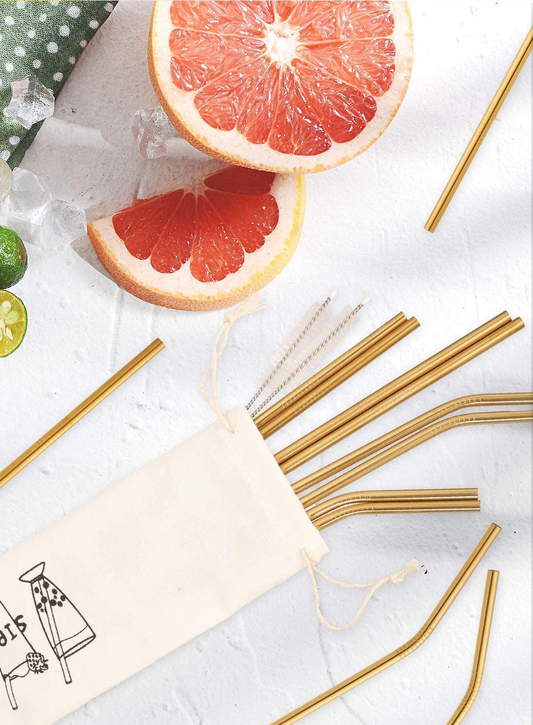 Gold Stainless Steel Straws 